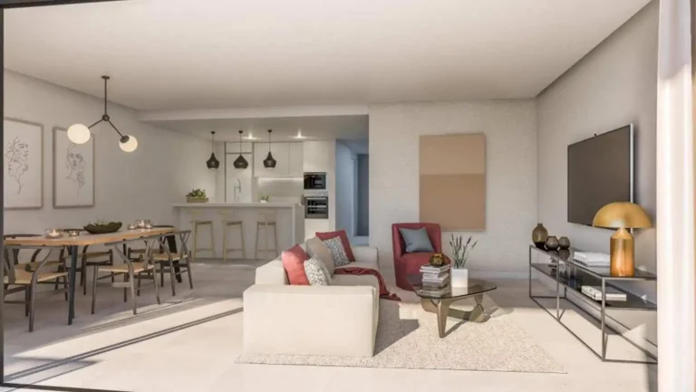 Contemporary Front Line Golf Apartments - Livingroom