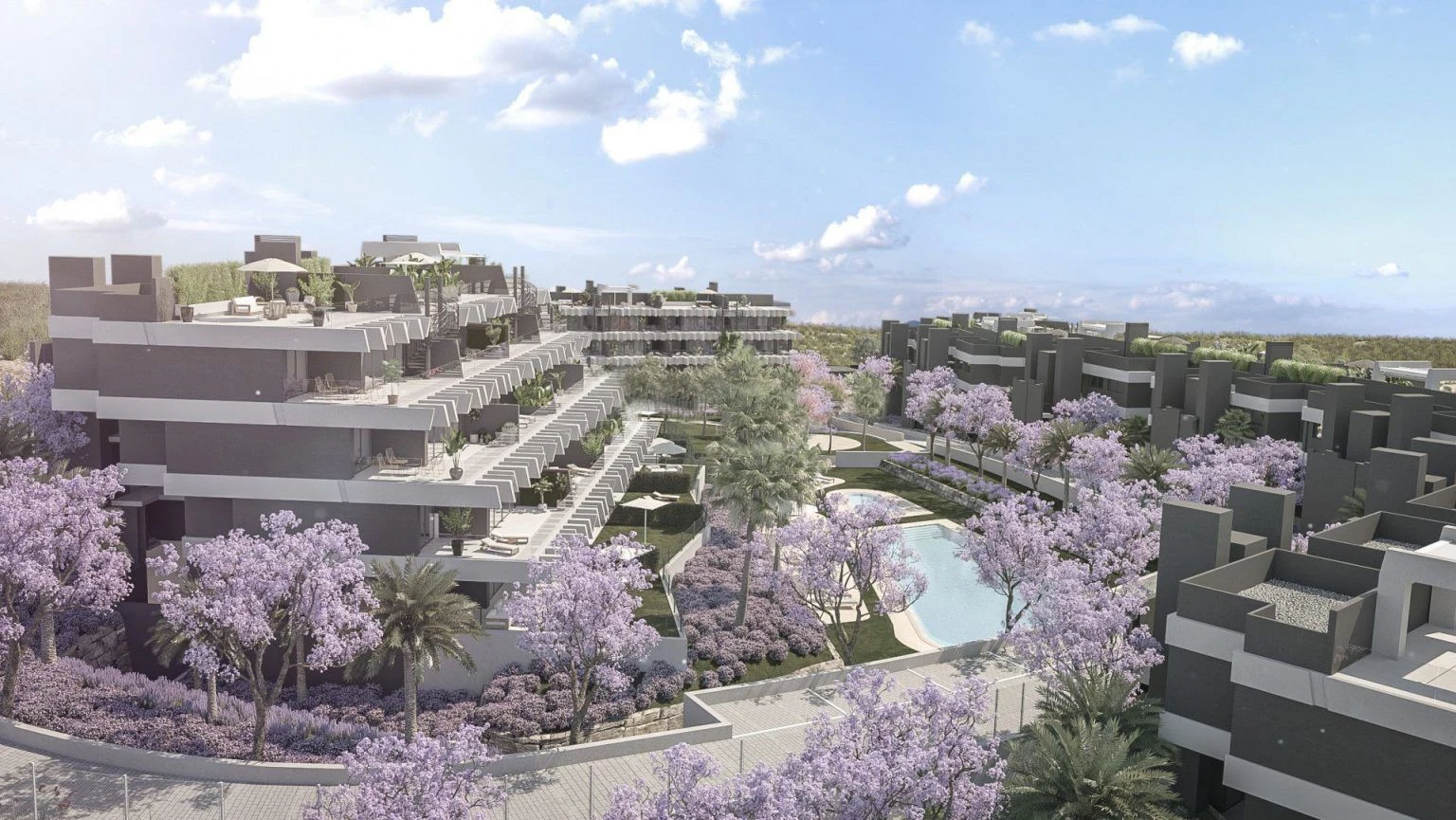 Contemporary Apartmens in Estepona with Beautiful Communal Gardens