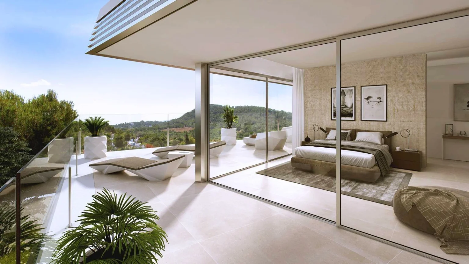 Unique Townhouses Close To Beach Bedroom Terrace